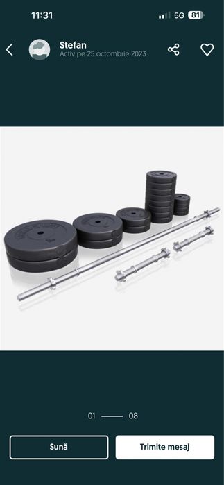 Set gantere si haltera noi Germany 100 kg pret promo 700 ron