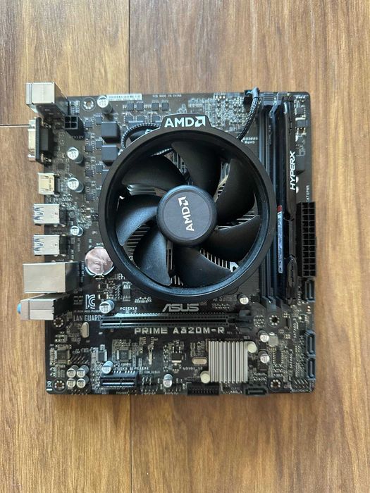 Vând kit: placă de bază Asus Prime A320M-R + Ryzen 2200G + 8 GB DDR4 Kingston HyperX 2666 Mhz + cooler
