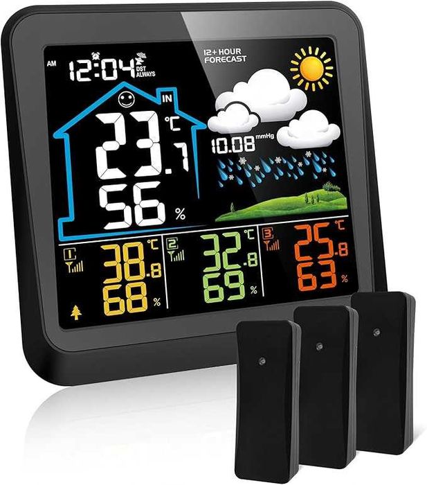 onlyfly Безжична метеорологична станция с 3 външни сензора