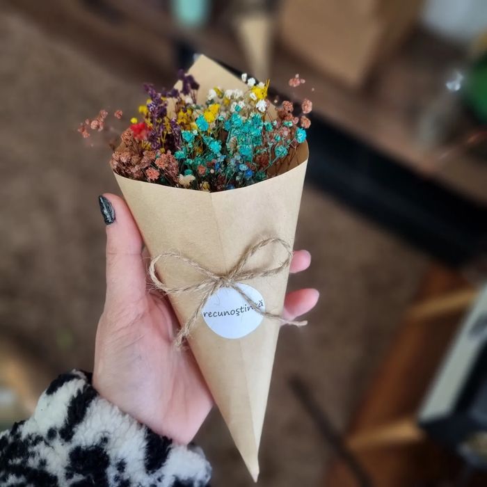 Buchete licheni și flori uscate cu mesaj