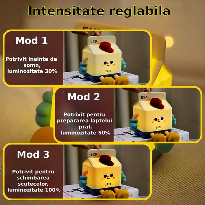 Lampa de veghe din silicon cu senzor la atingere,intensitate reglabila