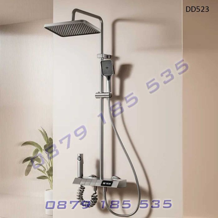 Луксозна душ система светещ смесител LED дисплей пита слушалка баня