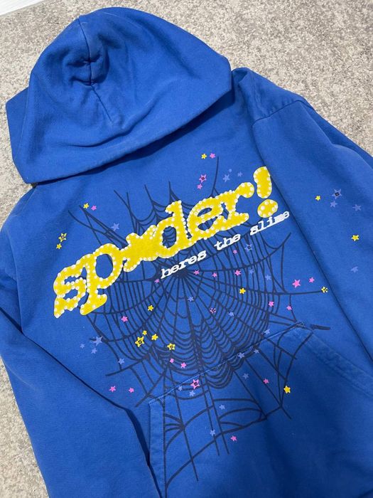 sp5der blue hoodie
