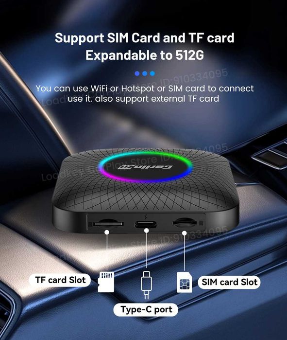 CarPlay/Android Auto wireless Android 13 4G GPS bluetooth 4GB+64GB