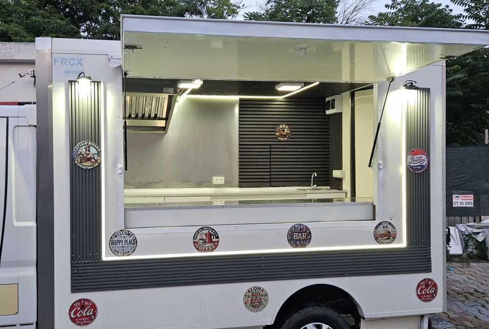 Food truck  SUPER OFERTA 12000 EURO CASH,IMPECABIL UTILAT GATA DE MUNCA ,Full inox,, omologat sg 99 magazin si alte activități, dsv dsp,