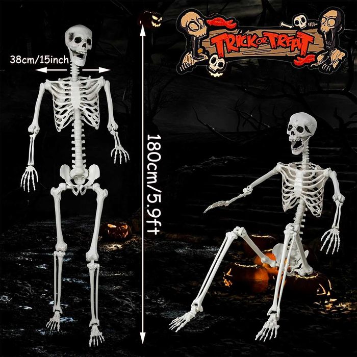 Schelet 180cm Dimensiune Naturala Articulat Decor Petrecere