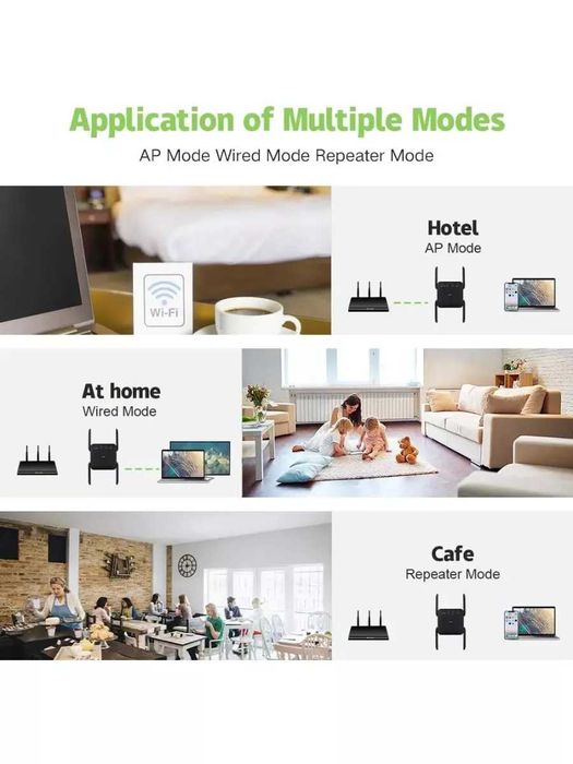 Усилитель wi-fi, два диапазона 2.4/5 ГГц,300мб,5G