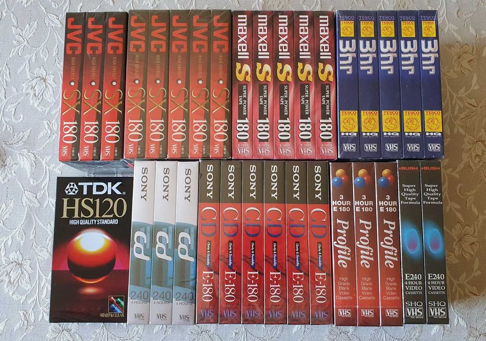 Нови видеокасети VHS TDK, JVC, BASF, Sony, Memorex. Konica