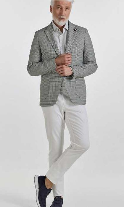 Sacou blazer casual 42 XL de lux Club Of Gents lana moale Houndstooth