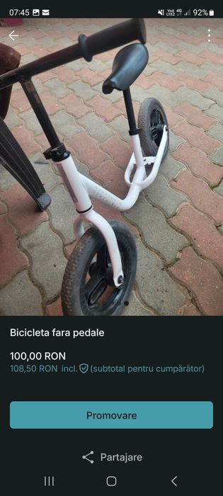 Bicicleta fara pedale