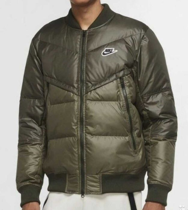 Nike Down-Fill Windrunner Men's Jacket Sport Bomber Olive Green/Black DJO429-380