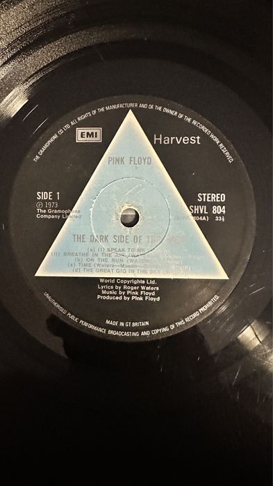 RAR Pink Floyd Dark Side of the Moon UK First Press A2/B2 Early Press