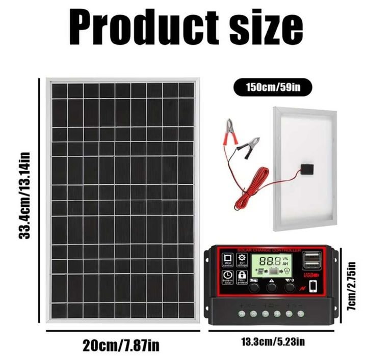 Panou solar 20w + Controler 100A Set