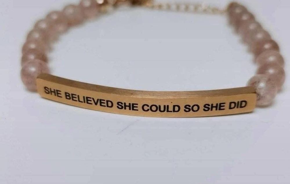 Bratara "Inspire Me Bracelets", placata cu aur roz de 14k si cuart roz
