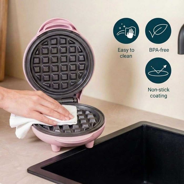 Мини гофретник Bestron 550W Незалепващо покритие Хладна на допир дръжк