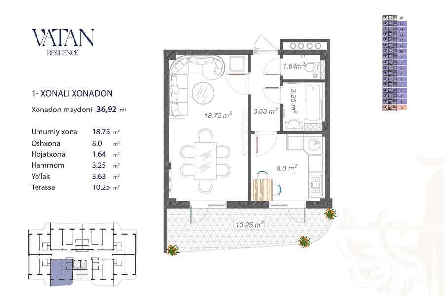 Vatan residence 37 m²