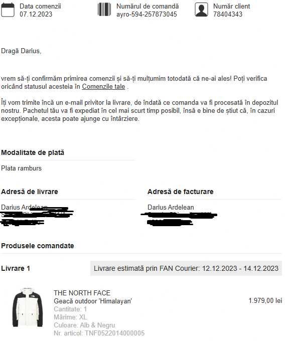 Geaca Puffer The North Face XL