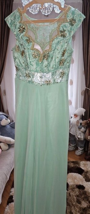 Rochie lungă turcoaz