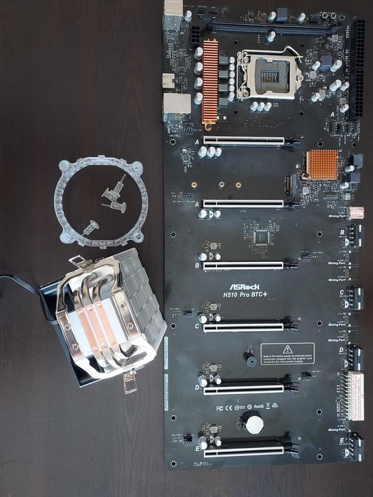 Дъно Asrock h510 PRO BTC+ за Mining Копачка Bitcoin с Охладител
