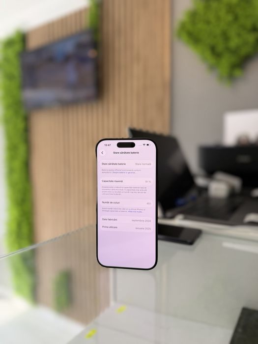 **ATS GSM**iPhone 16 Pro 128Gb Black/Baterie91%/Grad A/Fact+Gar