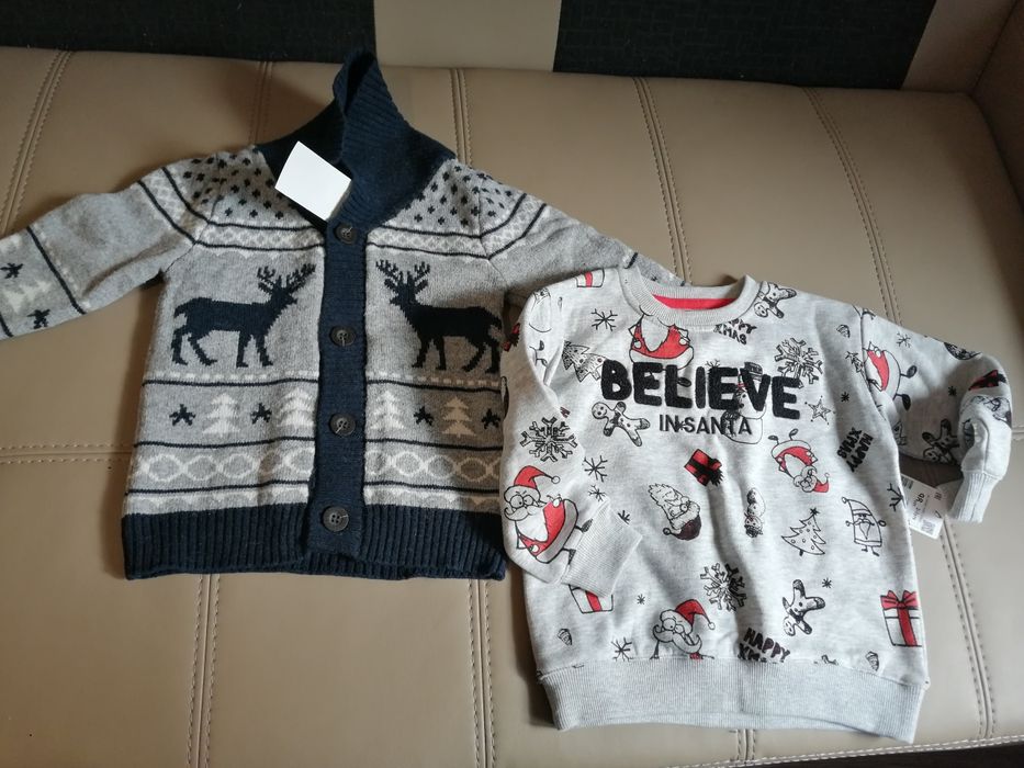 Коледни пуловери чисто нови 2-4г