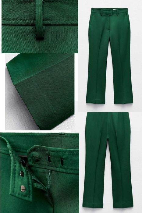 Комплекти Зара зелен 100 % вълна и черен полиамид НОВИ с етикет