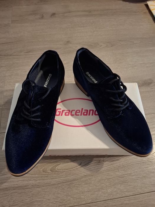 Pantofi Dama Graceland – Catifea Albastru Închis | Mărimea 36