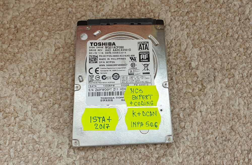 Pt. INPA K+DCAN - HDD cu softurile instalate ISTA+, INPA, NCS,Ediabas