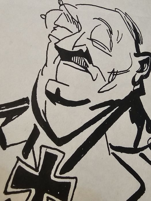 Schita grafica caricatura Nell Cobar-Ion Antonescu