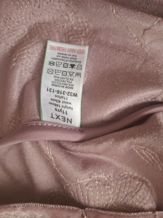 Rochie Next, noua, 11 ani, roz prafuit, 146 cm