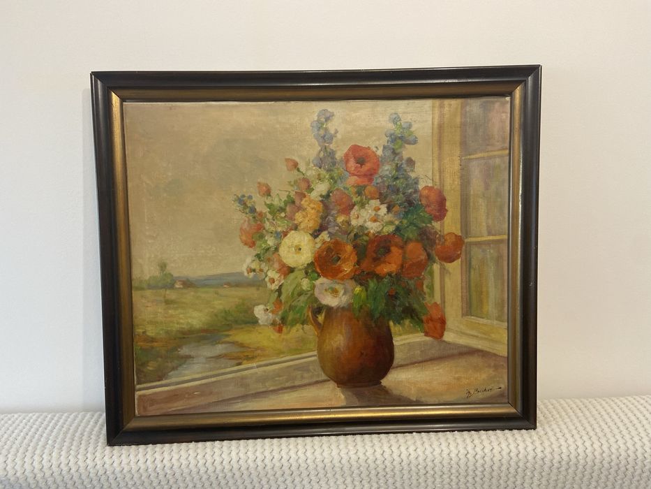 Tablou - ulei pe panza ,80/ 65 cm int .