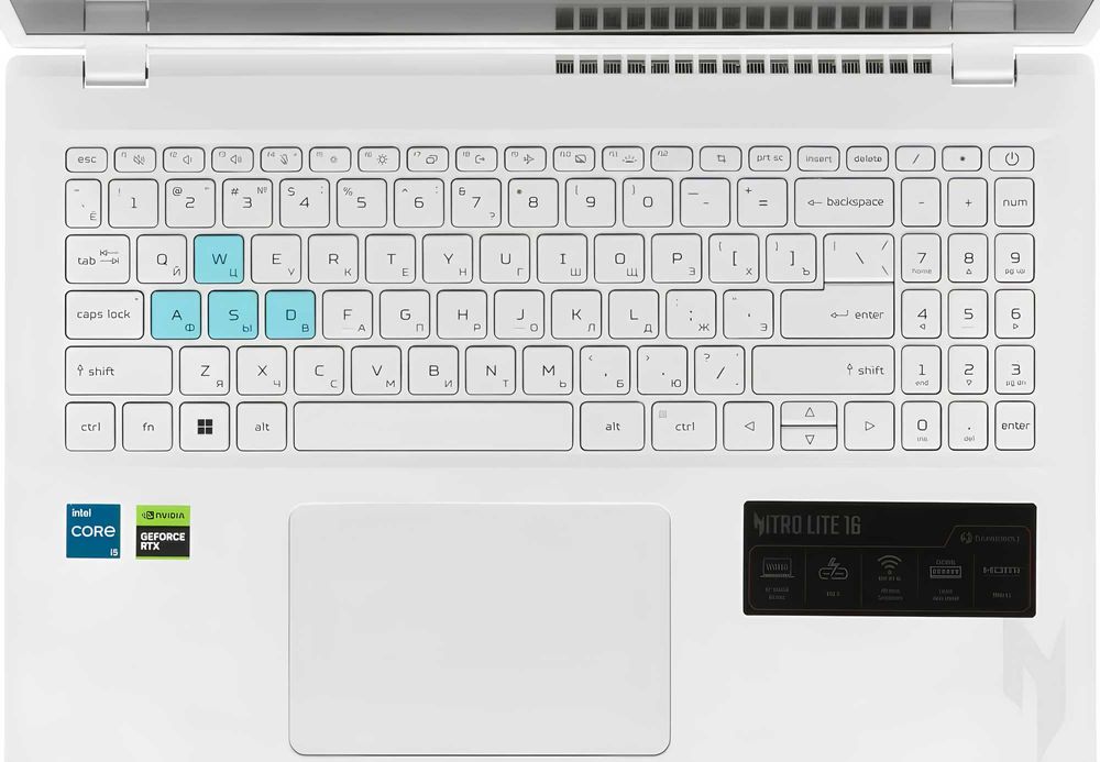 Ноутбук ACER NITRO LITE I5-13420H/16GB /512GB 6GB RTX3050 /16.0" WHITE