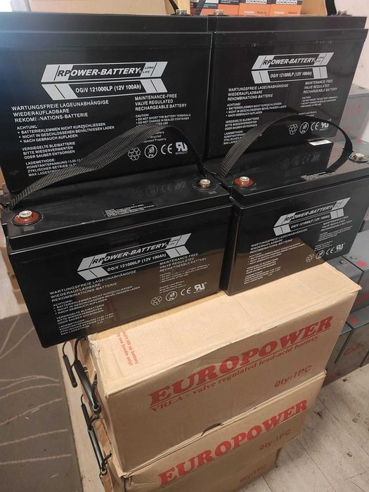 Acumulatori stationari AGM 65-100ah, baterii panou solar, UPS centrala