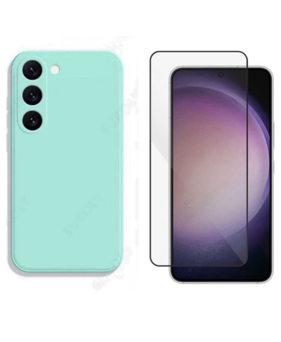 Samsung A51 A52S A53 A54 A56 Husa Silicon Catifea si Folie Sticla 11D