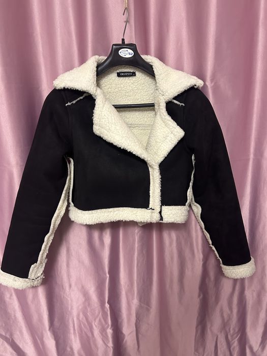 Cojocel Deafox – piele întoarsă artificială, negru, ca nou