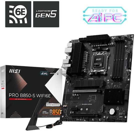 Placa de baza MSI PRO B850-S WIFI6E, AMD B850, AM5, DDR5, ATX