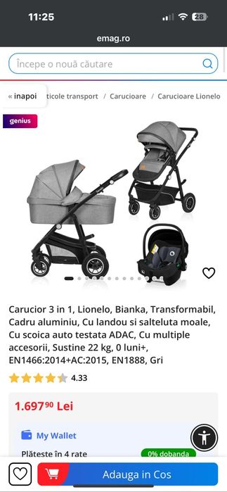 Carucior, landou+parte sport