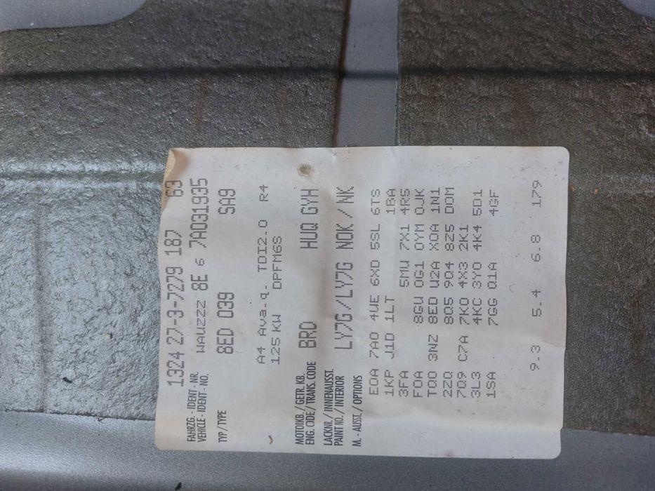 Orice piesa AUDI A4 B7 2.0 TDI BRD 170 CP Manual Quattro LY7G