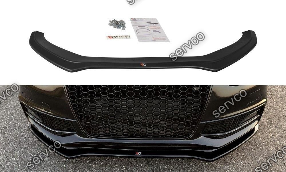 Prelungire lip buza bara fata Audi A4 S4 B8 FL 12-14 v7 Maxton Design