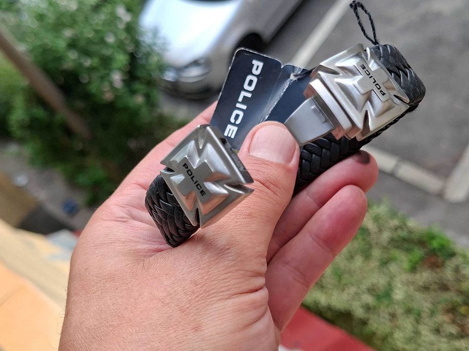 bratara piele inox Police cruce malteza
