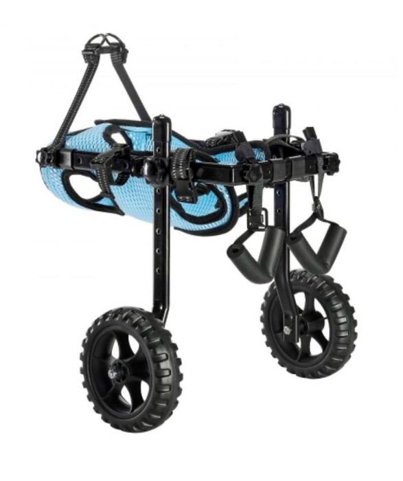 Scaun cu rotile nou pentru catei cu probleme la picioarele din spate