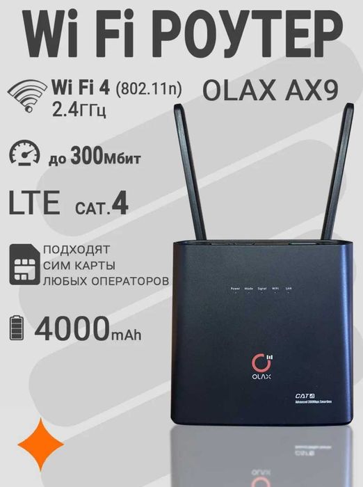 4G Wi Fi роутер OLAX AX9 PRO