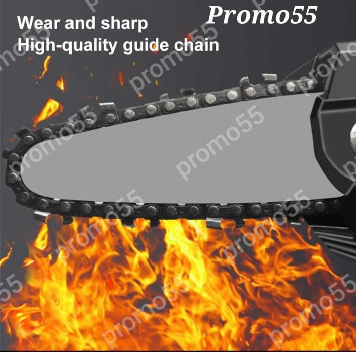 ПРОМО! Акумулаторен Мини Верижен Трион 4 Инча Две Батерии 24V в куфар