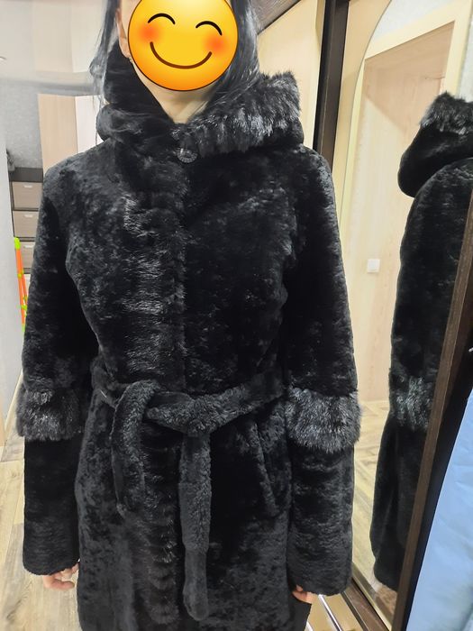 Шуба из мутона + норка