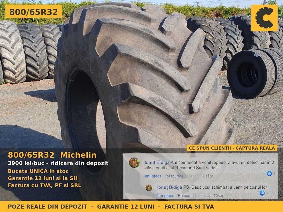 Anvelope Cauciucuri 800/65R32 800/65 R32 30.5R32 30.5LR32 30.5-32 8006532 Michelin Combina Punte Fata Tractiune SH Second Hand GARANTIE Factura TVA