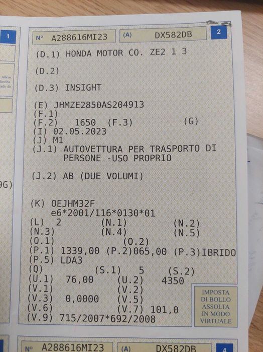 Honda Insight 1,3 i , на части! 
Август 2009