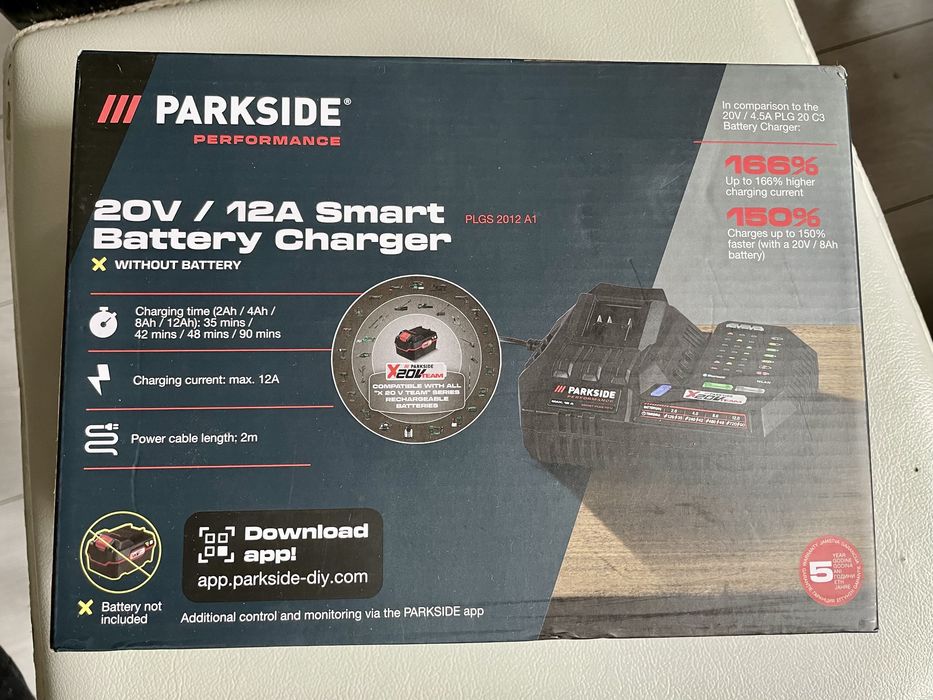 Smart зарядно-Parkside 20V/12A(5 год  Гаранция)