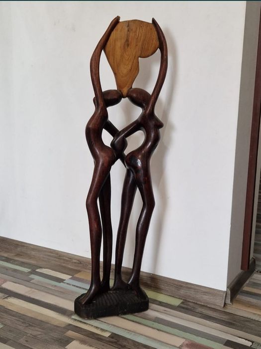 Statueta abanos lemn exotic  mare 1m  figurina sculptura  Love Africa