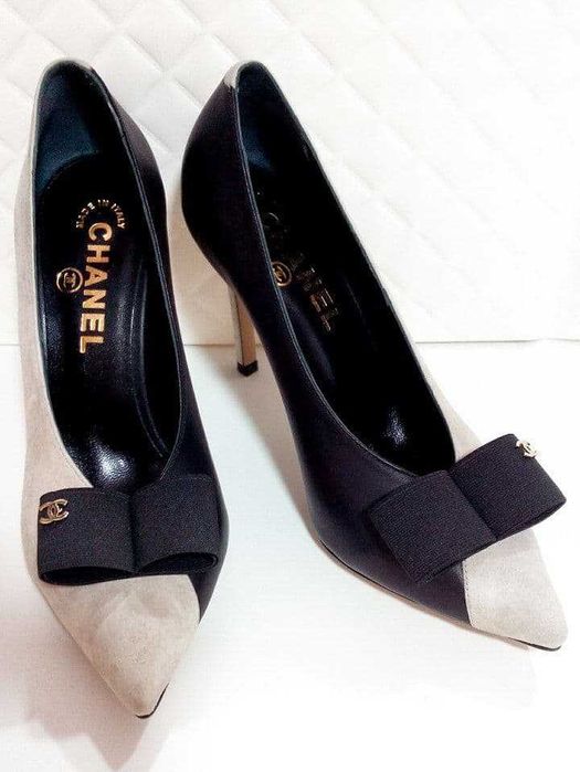 Эксклюзивные кожаные замшевые туфли лодочки Chanel, 37, 41 разм.