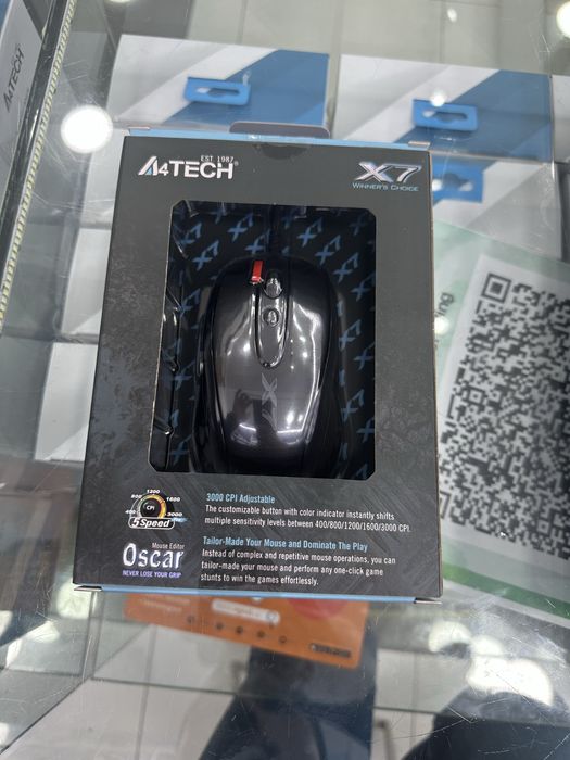 Мышь A4TECH XL-718BK, игровая, лазерная, проводная, USB, черный